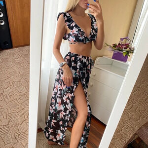 Beautiful Printed Swimwear and Cover 3 pieces